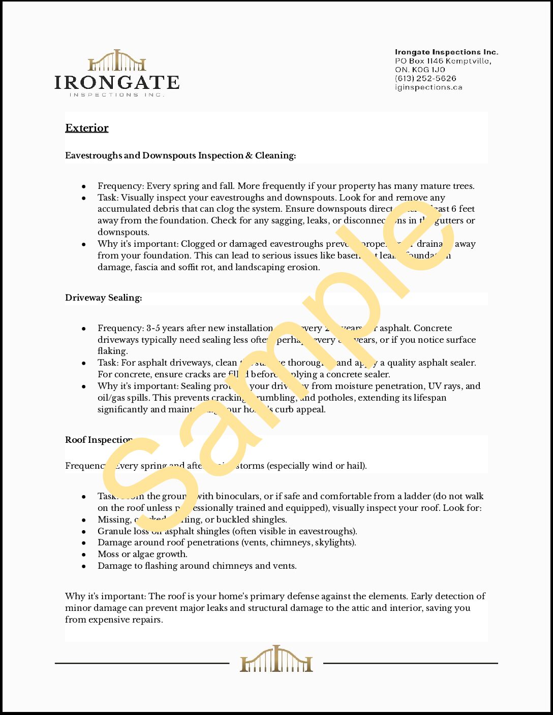 Maintenace and Renovation Inspections
